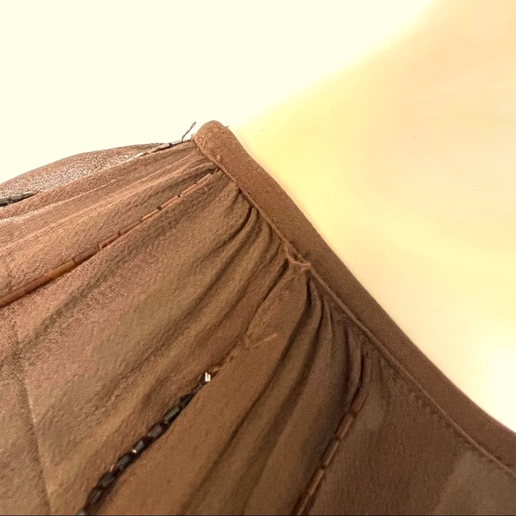 Vintage Brown Chiffon Off Shoulder One Sleeve Top - Picture 11 of 12